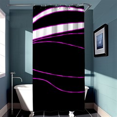 Purple, white and black lines Shower Curtain 36  x 72  (Stall) 