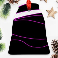 Purple, white and black lines Ornament (Bell) 