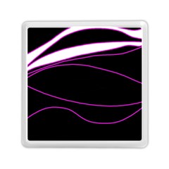 Purple, white and black lines Memory Card Reader (Square) 