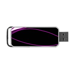 Purple, White And Black Lines Portable Usb Flash (one Side) by Valentinaart