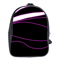 Purple, white and black lines School Bags (XL) 