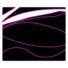 Purple, white and black lines Double Sided Flano Blanket (Small) 