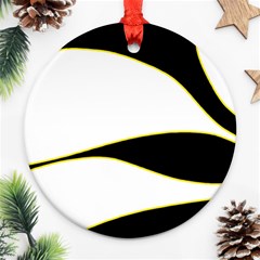 Yellow, Black And White Ornament (round)  by Valentinaart