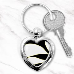 Yellow, Black And White Key Chains (heart)  by Valentinaart