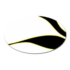 Yellow, Black And White Oval Magnet by Valentinaart