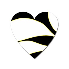 Yellow, Black And White Heart Magnet by Valentinaart