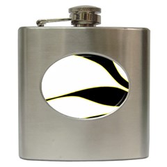 Yellow, Black And White Hip Flask (6 Oz) by Valentinaart