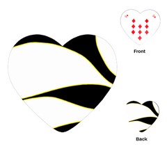 Yellow, Black And White Playing Cards (heart)  by Valentinaart