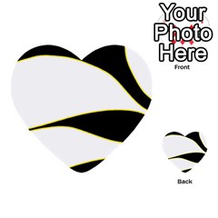 Yellow, Black And White Multi-purpose Cards (heart)  by Valentinaart