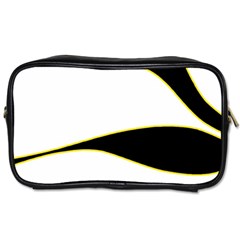 Yellow, Black And White Toiletries Bags 2-side by Valentinaart