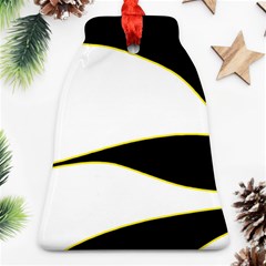 Yellow, Black And White Bell Ornament (2 Sides) by Valentinaart