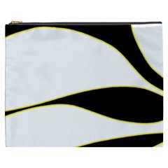 Yellow, Black And White Cosmetic Bag (xxxl)  by Valentinaart