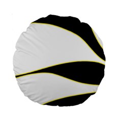 Yellow, Black And White Standard 15  Premium Round Cushions by Valentinaart