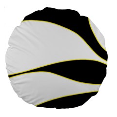 Yellow, Black And White Large 18  Premium Round Cushions by Valentinaart