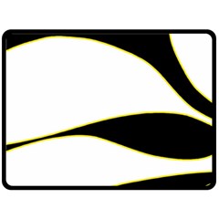 Yellow, Black And White Double Sided Fleece Blanket (large) 