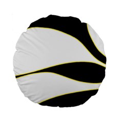 Yellow, Black And White Standard 15  Premium Flano Round Cushions by Valentinaart