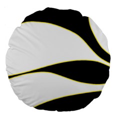 Yellow, Black And White Large 18  Premium Flano Round Cushions by Valentinaart