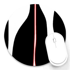 White, Red And Black Round Mousepads by Valentinaart