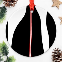 White, Red And Black Ornament (round)  by Valentinaart