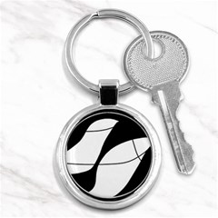 White And Black Shadow Key Chains (round)  by Valentinaart