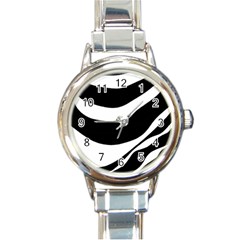 White Or Black Round Italian Charm Watch by Valentinaart