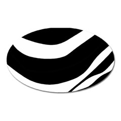 White Or Black Oval Magnet by Valentinaart