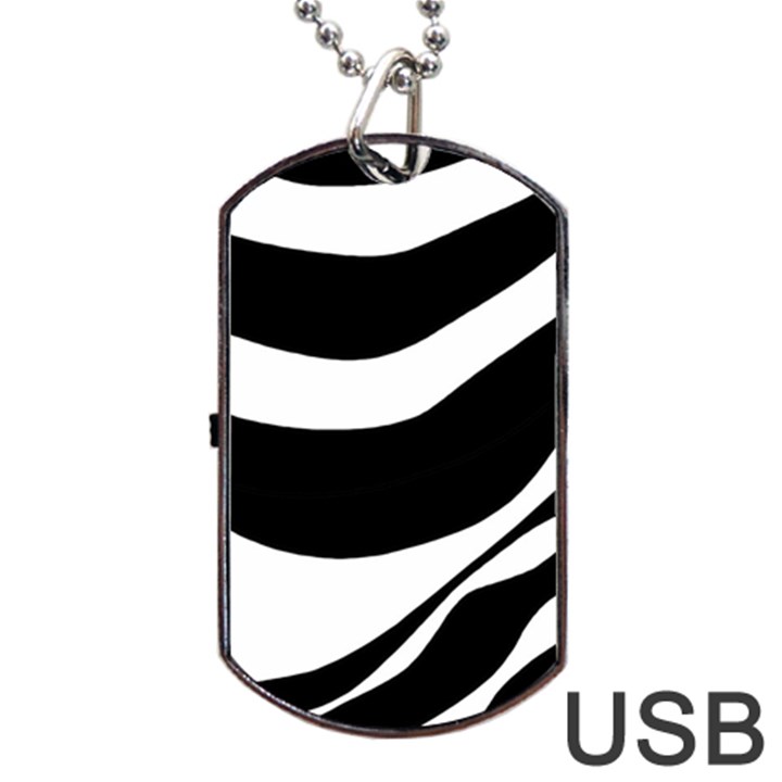 White or black Dog Tag USB Flash (Two Sides) 