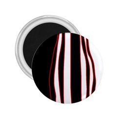 White, Red And Black Lines 2 25  Magnets by Valentinaart