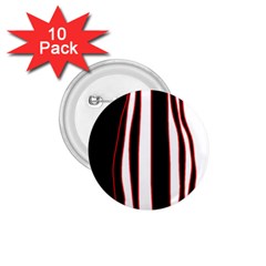 White, Red And Black Lines 1 75  Buttons (10 Pack) by Valentinaart