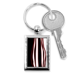 White, Red And Black Lines Key Chains (rectangle)  by Valentinaart