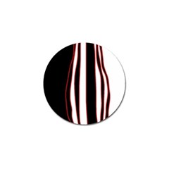 White, Red And Black Lines Golf Ball Marker by Valentinaart