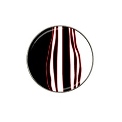 White, Red And Black Lines Hat Clip Ball Marker by Valentinaart