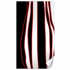 White, Red And Black Lines Canvas 40  X 72   by Valentinaart