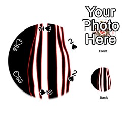 White, Red And Black Lines Playing Cards 54 (round) 