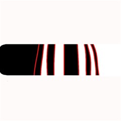 White, Red And Black Lines Large Bar Mats by Valentinaart