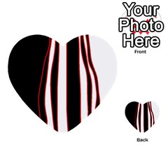 White, Red And Black Lines Multi-purpose Cards (heart) 