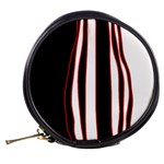 White, red and black lines Mini Makeup Bags Back