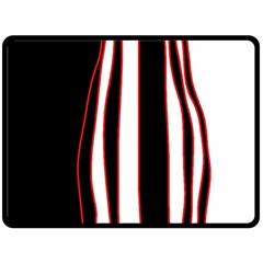 White, Red And Black Lines Fleece Blanket (large)  by Valentinaart