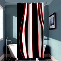 White, Red And Black Lines Shower Curtain 36  X 72  (stall)  by Valentinaart