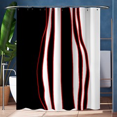 White, Red And Black Lines Shower Curtain 60  X 72  (medium)  by Valentinaart