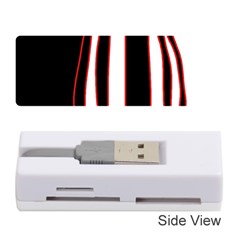 White, Red And Black Lines Memory Card Reader (stick)  by Valentinaart