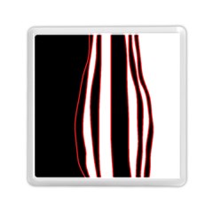 White, Red And Black Lines Memory Card Reader (square) 