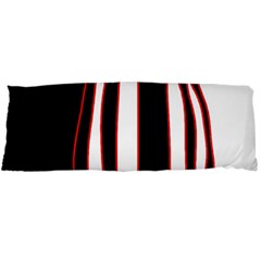 White, Red And Black Lines Body Pillow Case Dakimakura (two Sides) by Valentinaart