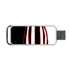 White, Red And Black Lines Portable Usb Flash (one Side)