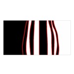 White, red and black lines Satin Shawl Front