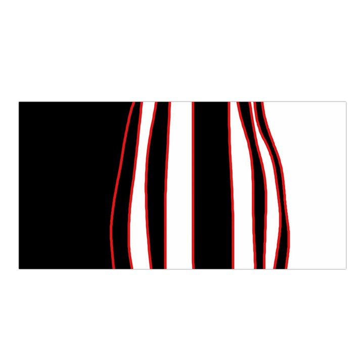 White, red and black lines Satin Shawl