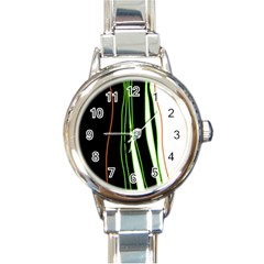 Colorful lines harmony Round Italian Charm Watch