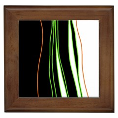 Colorful lines harmony Framed Tiles