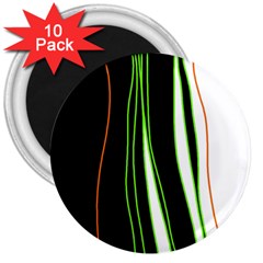 Colorful lines harmony 3  Magnets (10 pack) 