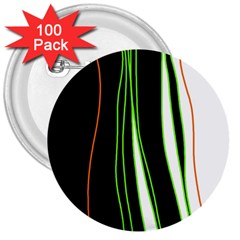 Colorful lines harmony 3  Buttons (100 pack) 